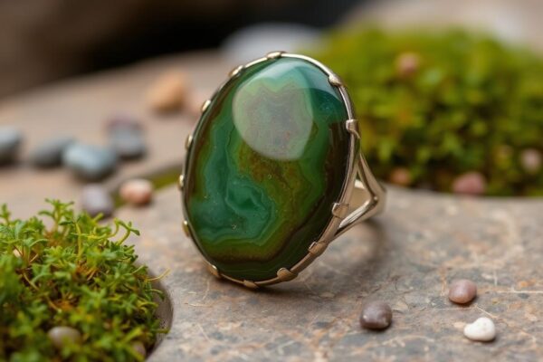 moss agate ring