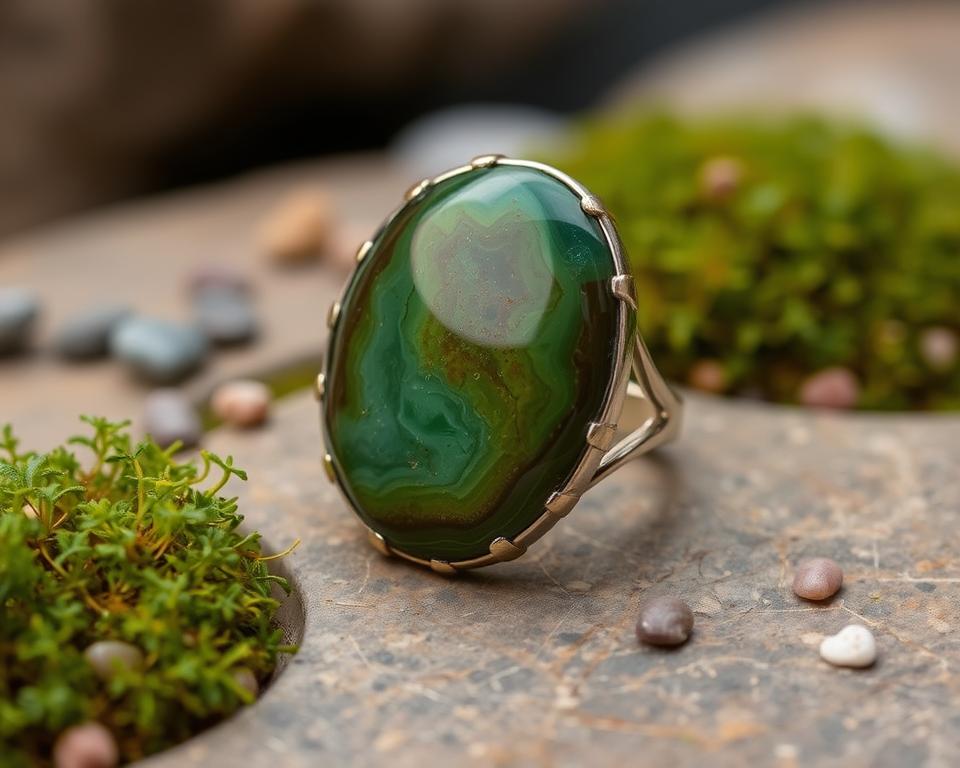 moss agate ring