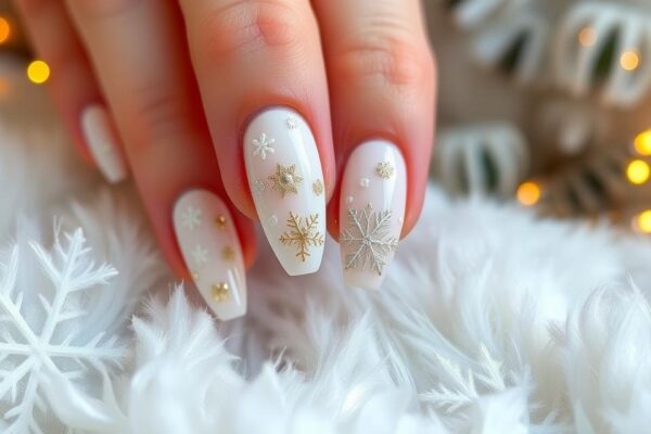 white christmas nails