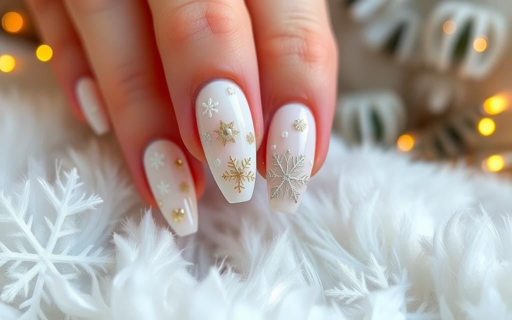 white christmas nails